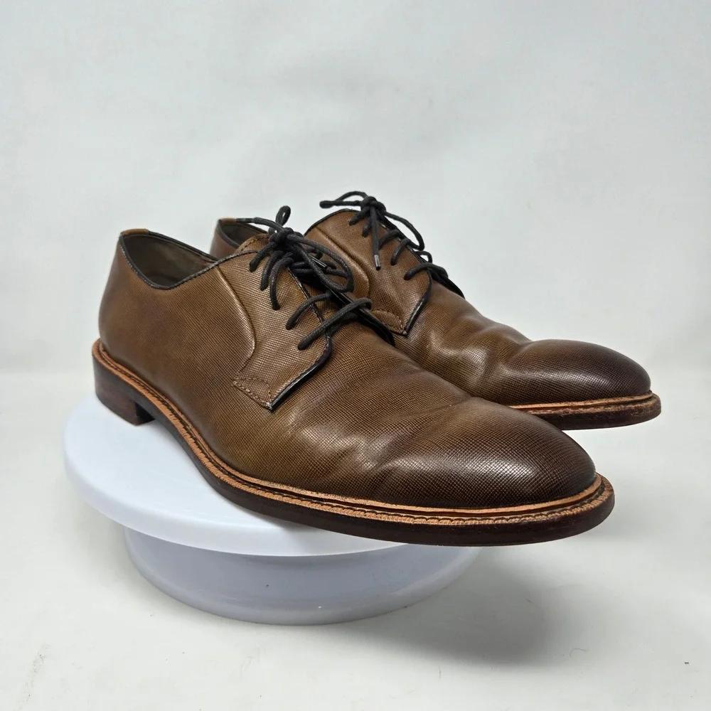 Gordon Rush Hester Mens Brown Textured Leather Derby Dress Shoes 300124 SZ 10.5